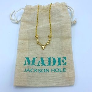 Gold deer necklace pendant